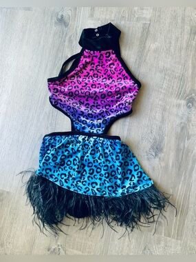 Weissman Multi-Color Leopard Halter Dance Costume LC (14)